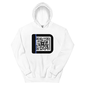 an AMP Swagg Hello QR hoodie in White