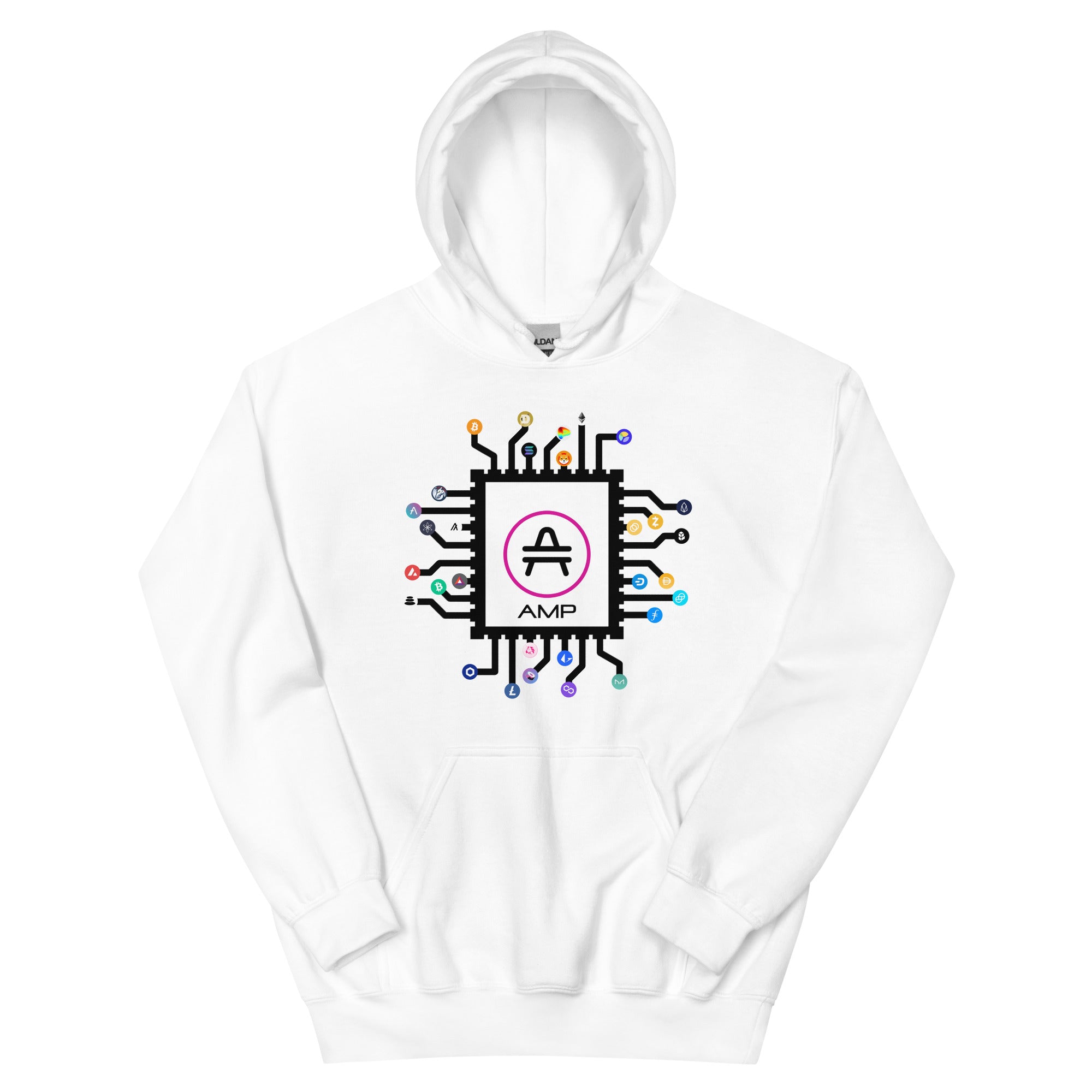 an AMP Swagg CPU hoodie in white