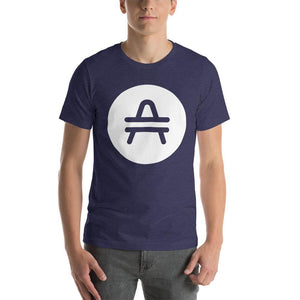 AnMale model wearing AMP Token Solid Alt Logo Shirts in Navy