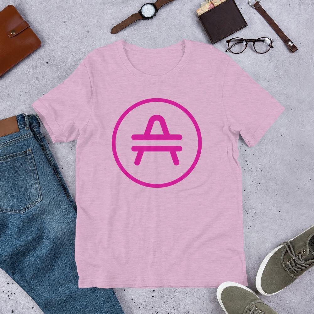 An AMP Token AMP Swagg Stenciled Alt Logo Shirt in Pink Lilac