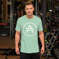 An AMP Token AMP Swagg Stenciled Alt Logo Shirt in Heather Green