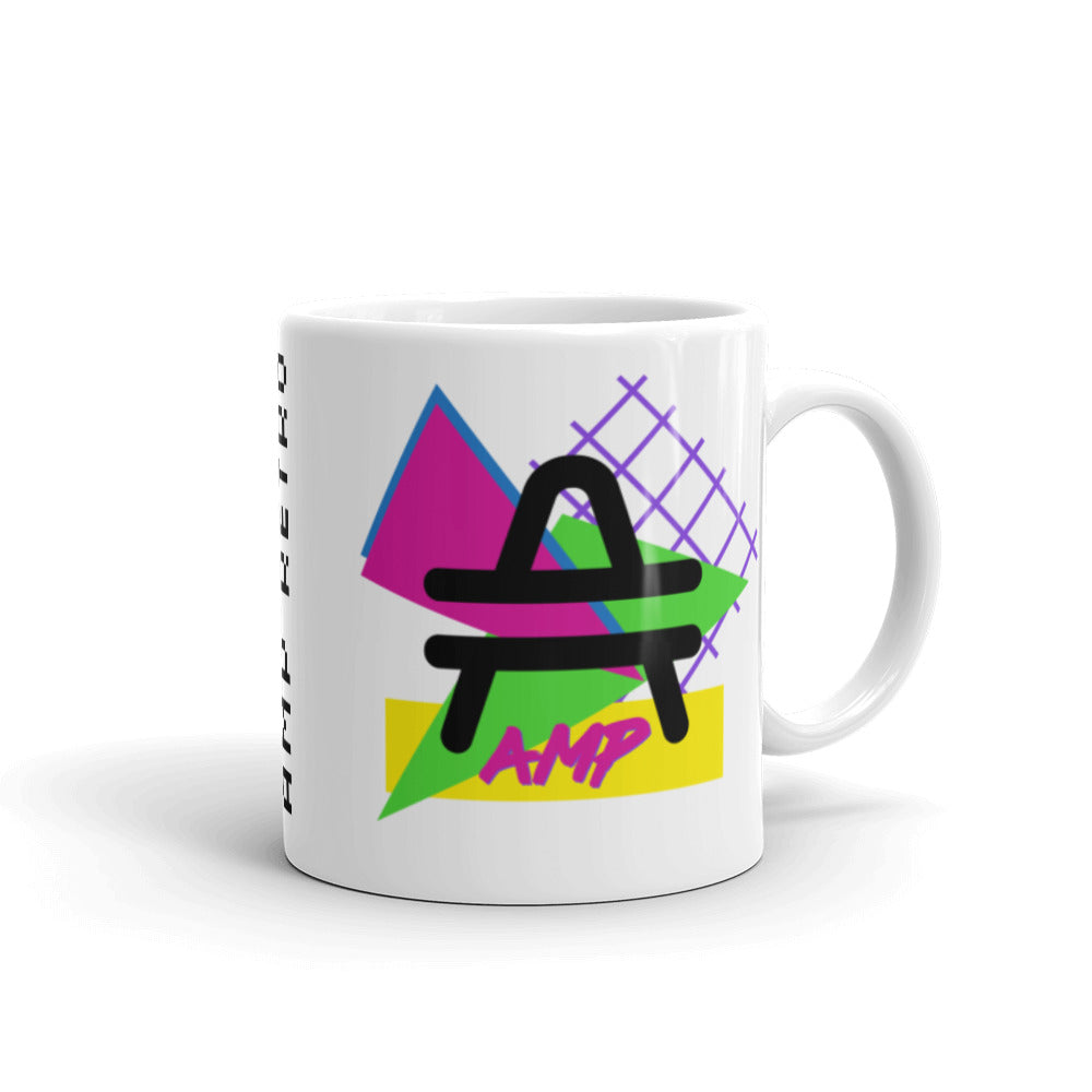 an AMP Swagg Retro Vice Nights Mug in White