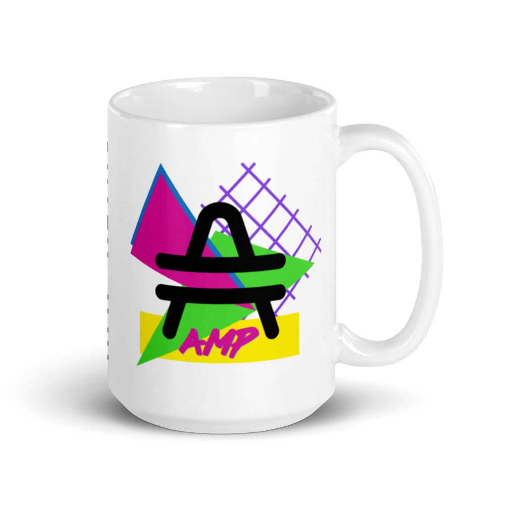 an AMP Swagg Retro Vice Nights Mug in White