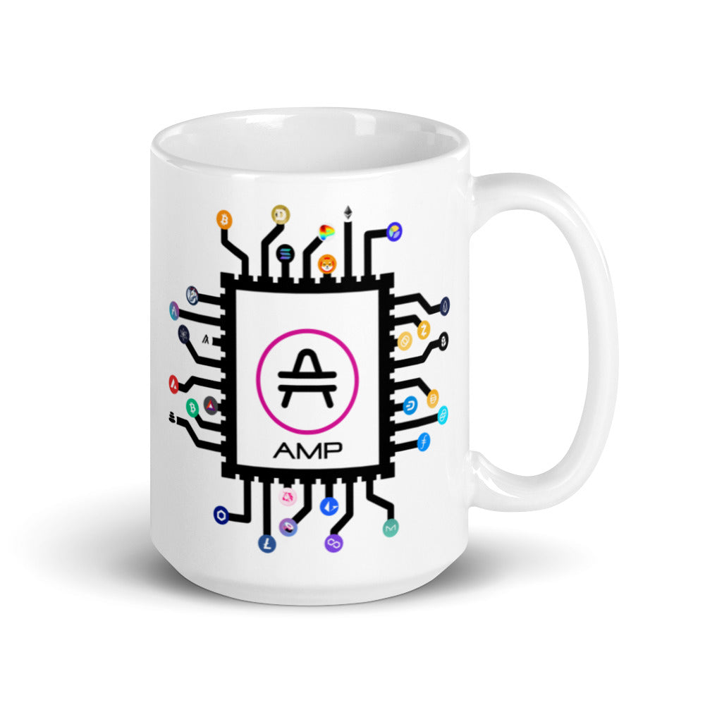 a 15oz AMP Swagg CPU mug in white