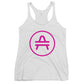 AMP Token Stenciled Alt-logo Racerback in heather white on display