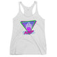 an AMP Swagg Retro Vice Night Racerback Tank in heather white