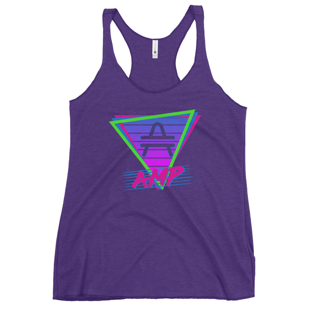 an AMP Swagg Retro Vice Night Racerback Tank in purple