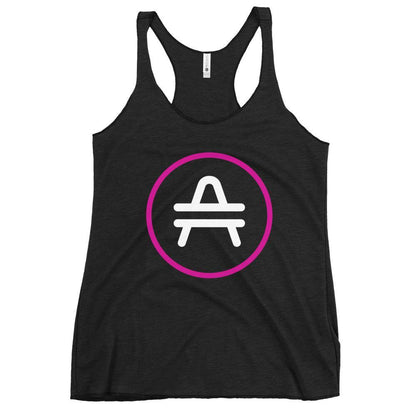 AMP Token Stenciled Alt-logo Racerback Tank in black on display