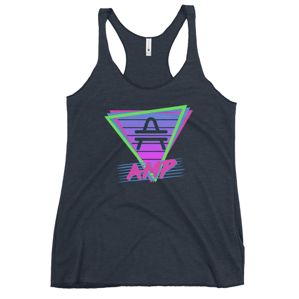 an AMP Swagg Retro Vice Night Racerback Tank in vintage navy