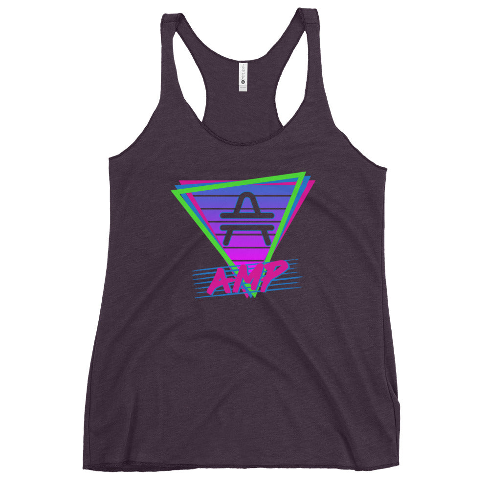 an AMP Swagg Retro Vice Night Racerback Tank in vintage purple